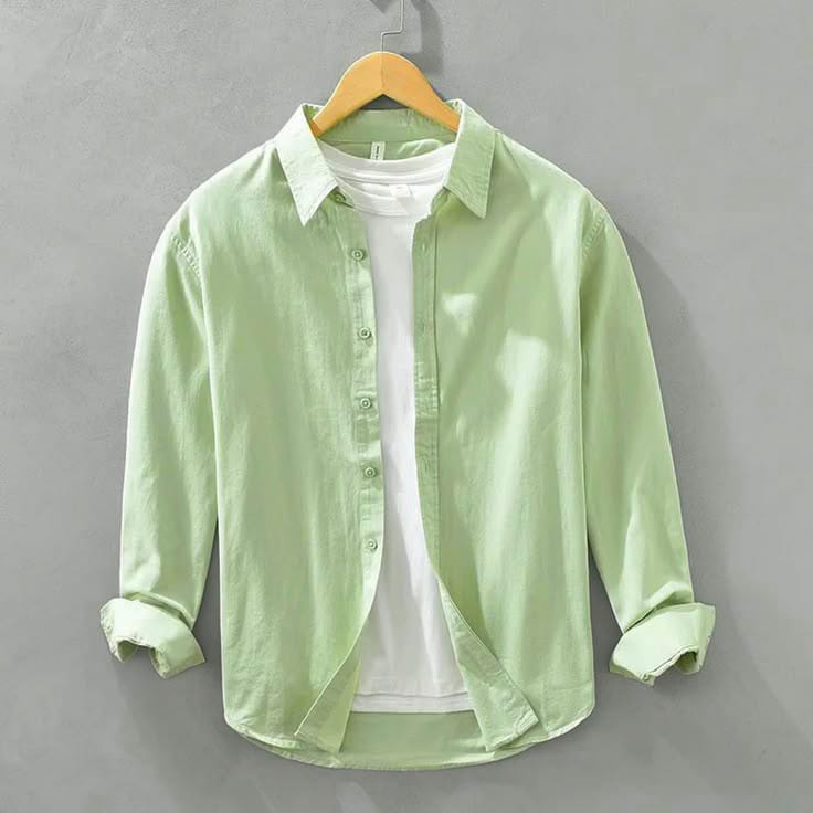 Men;s long sleeves navy blue shirt with under white T Shirt
