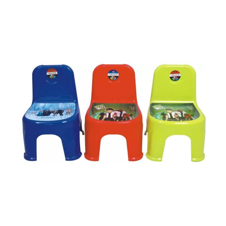 Imported Kids Plastic Chair with 3D Cartoon Sitting Comfortable Plastic Chairs Baby Seat Kids Study Chair
