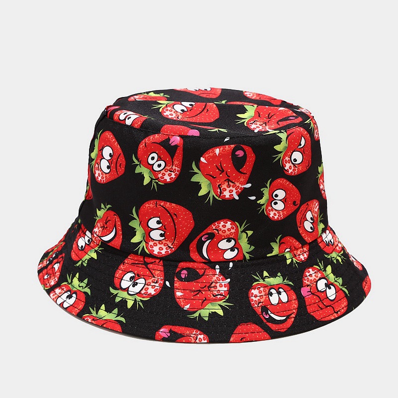 Summer Vegetables Fruits Print Bucket Hats For Girls Fashion Hip Hop Sun  Visor Hat Men Women Fisherman's Cap Boy Panama Gorros