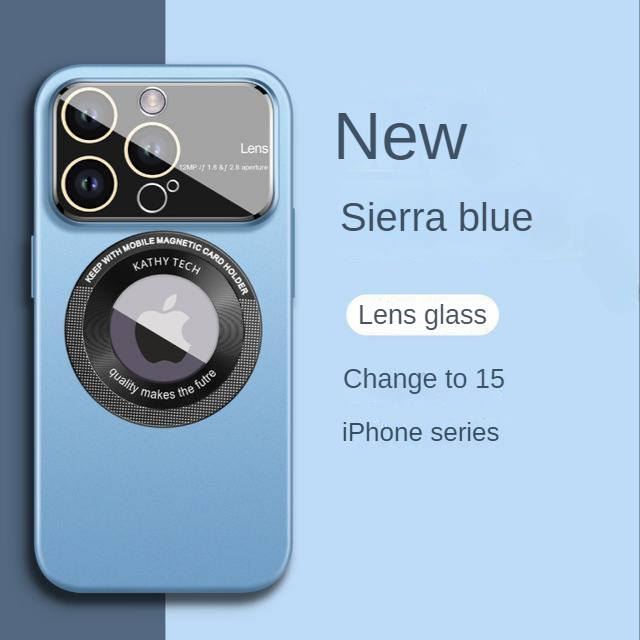 Large Window Lens Protector Magsafe Phone Case For iPhone 15 Pro Max