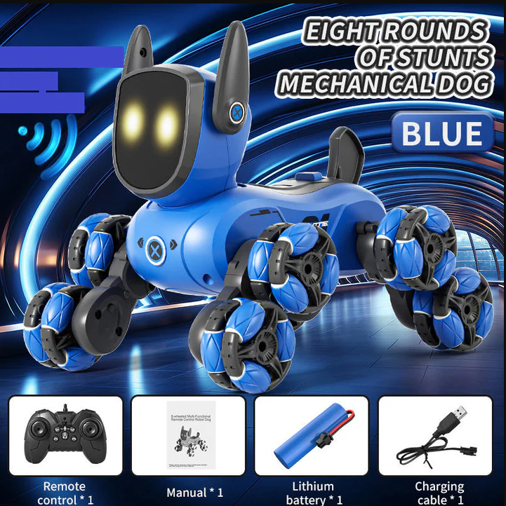 2.4G Mini RC 8 Wheels Stunt Robot Dog