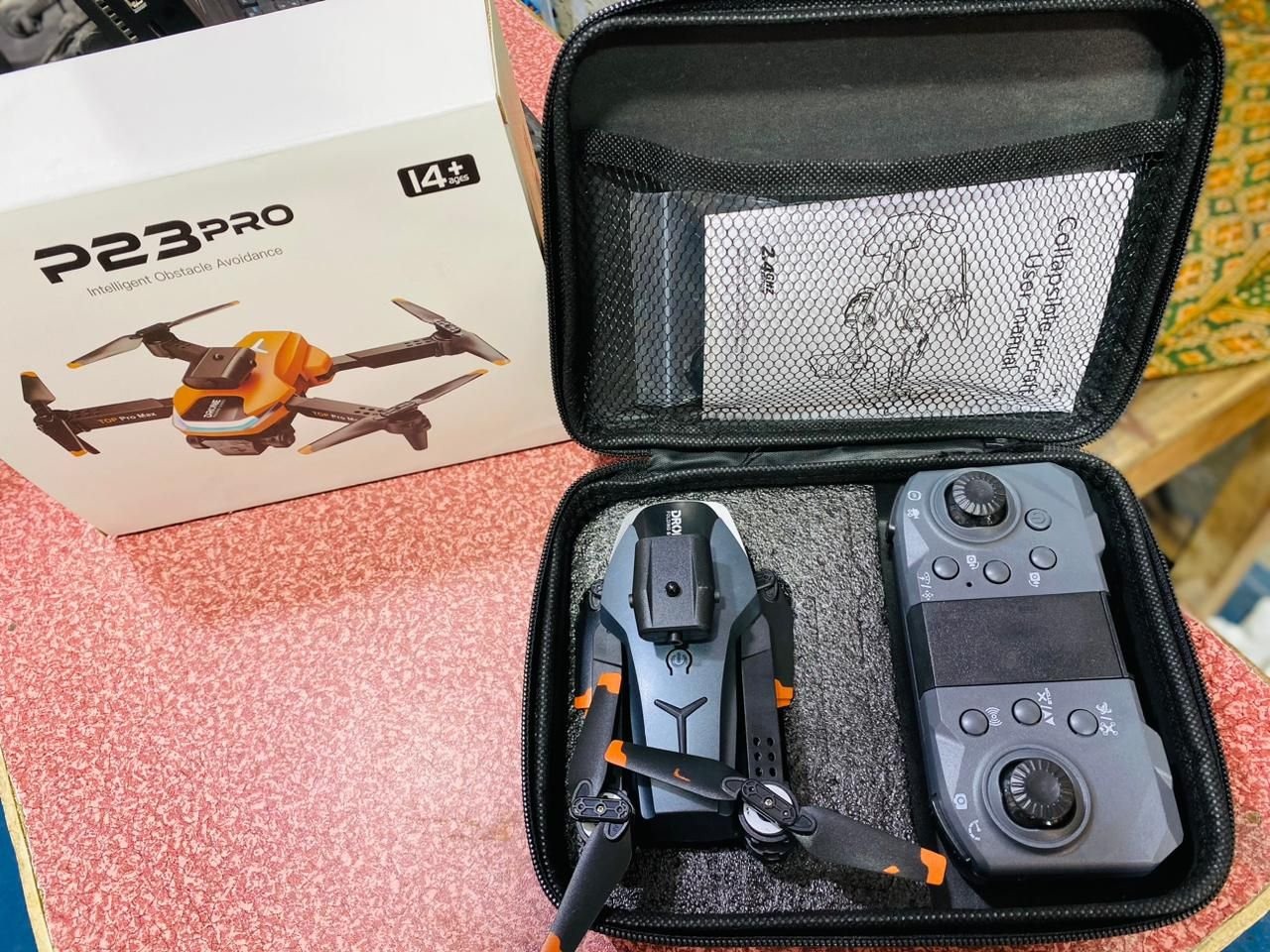 P23 Pro RC Drone 480p Professional Motor With Dual Camera 480p Camera Quality Wide Angle Optical Flow Obstacle Avoidance Quadcopter Gifts Foldable Drone with Wifi and Dual Camera WIFI Transmission FPV Drone | Mid range Drone Camera in Low Price
