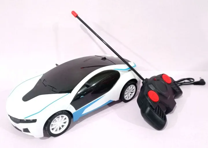 Rechargeable Remote Control 3D Famous Car with Lights | High Speed RC Toy with Left Right Turn, Long Range Remote & Rubber Tyres | Kids Car Gift | Colourful Minds