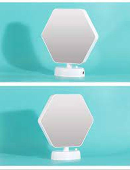 Magic Mirror Photo Frame with round LED for wall, bedroom, wall set Imported Quality