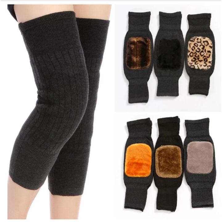 Thick Warm Woolen Blend Thermal Kneepad Leg Guard Cashmere Knee Protector Windproof Coldproof Leg Warmers for Women, Men KneeCap Leg Sleeves,