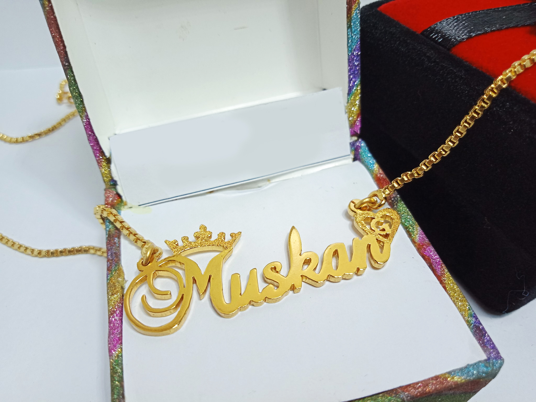 Heart And Crown Design Gold Plated Name Necklace Buy Online At Best Prices In Pakistan Daraz Pk