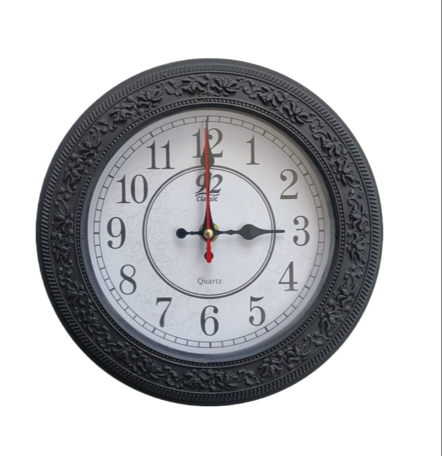 Elegant Vintage-Style Round Wall Clock 9" (A5) with Geometric Pattern