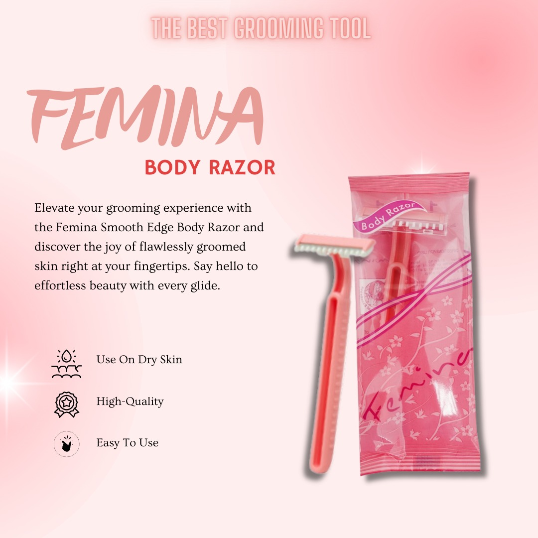 Treet Femina Body Razor Pouch - Disposable Razor for Women, Hygienic Shaving Razor for Body and Private Parts, Treet Razor for Smooth Hair Removal, Women’s Razor