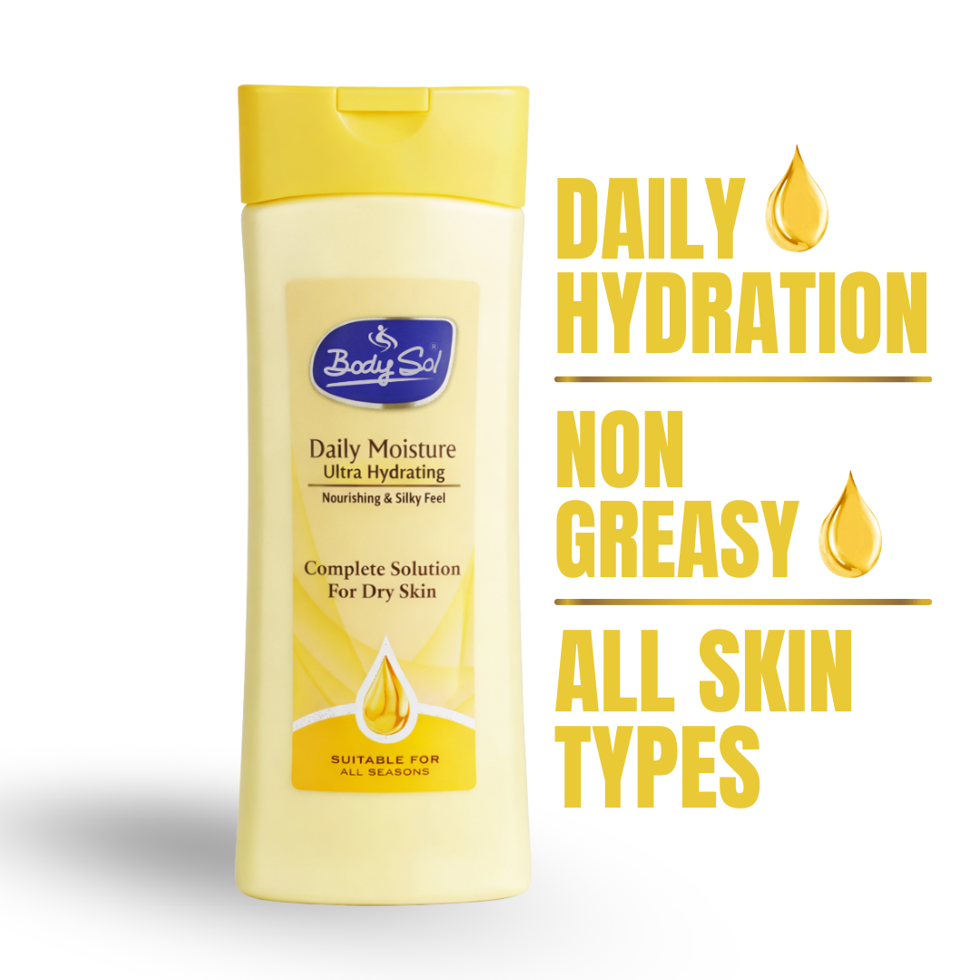 BodySol Daily Moisture Body Lotion | Ultra Hydrating Moisturizer for Normal to Dry Skin | Lightweight & Non-Sticky Formula | Daily Use Body Lotion | 110ml / 220ml