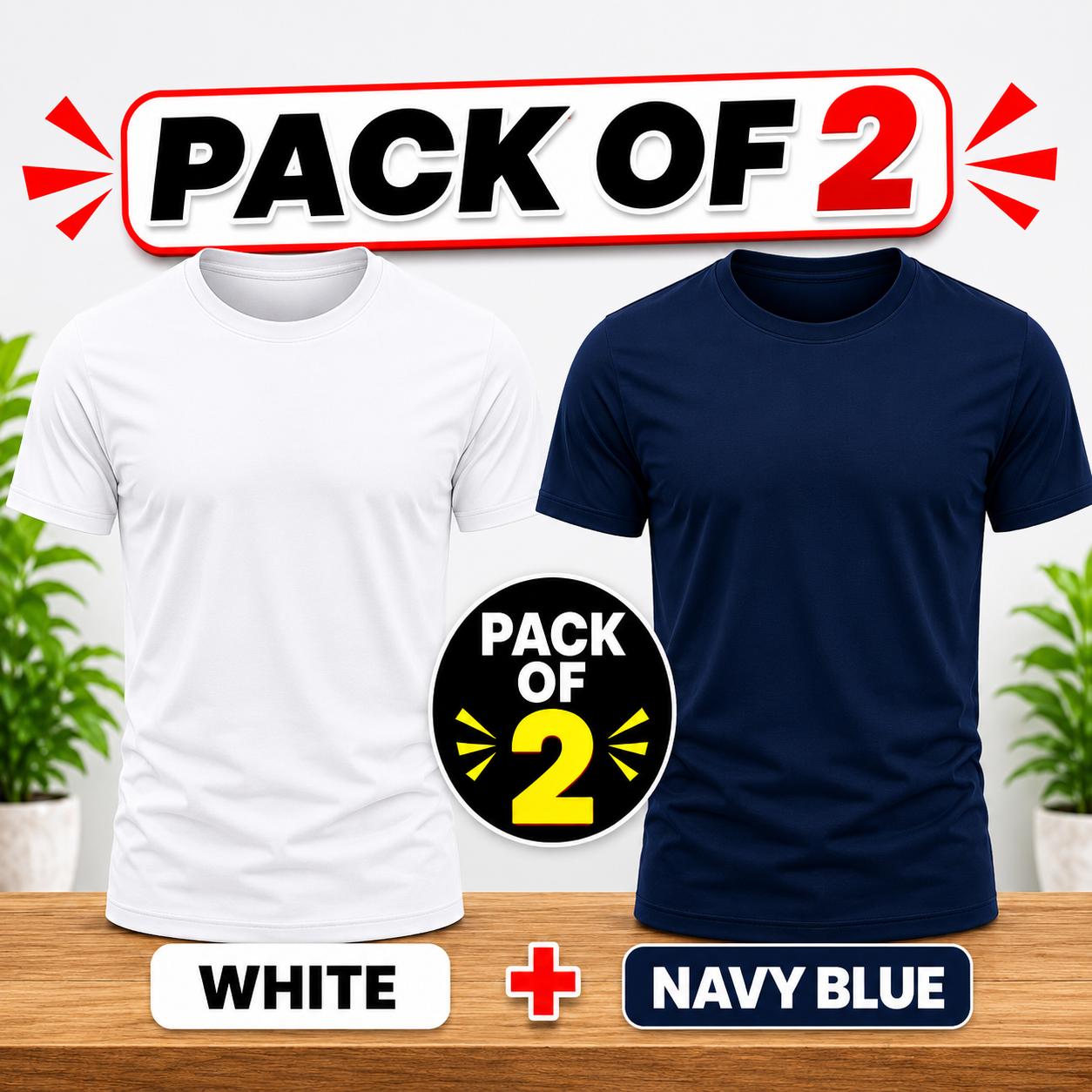 Pack of 2 Men'S Casual Short-Sleeve Tshirt for men-Round-Neck Top, Comfortable for All Seasons, Regular Fit for Everyday Wear, Stylish Trendy Patterned Summer Tshirts For Boys/T Shirts For Girls,