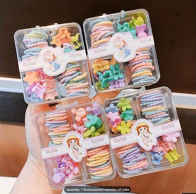 Children's Cute Candy Cartoon Rubber Bands & Girls Colorful Elastic Hair Bands - Lovely, Durable, and Sweet Hair Accessories for Kids, Ponytails, Braids, and More | High Elastic Hair Ties with Cartoon & Animal Designs, Stickers, and Mixed Styles