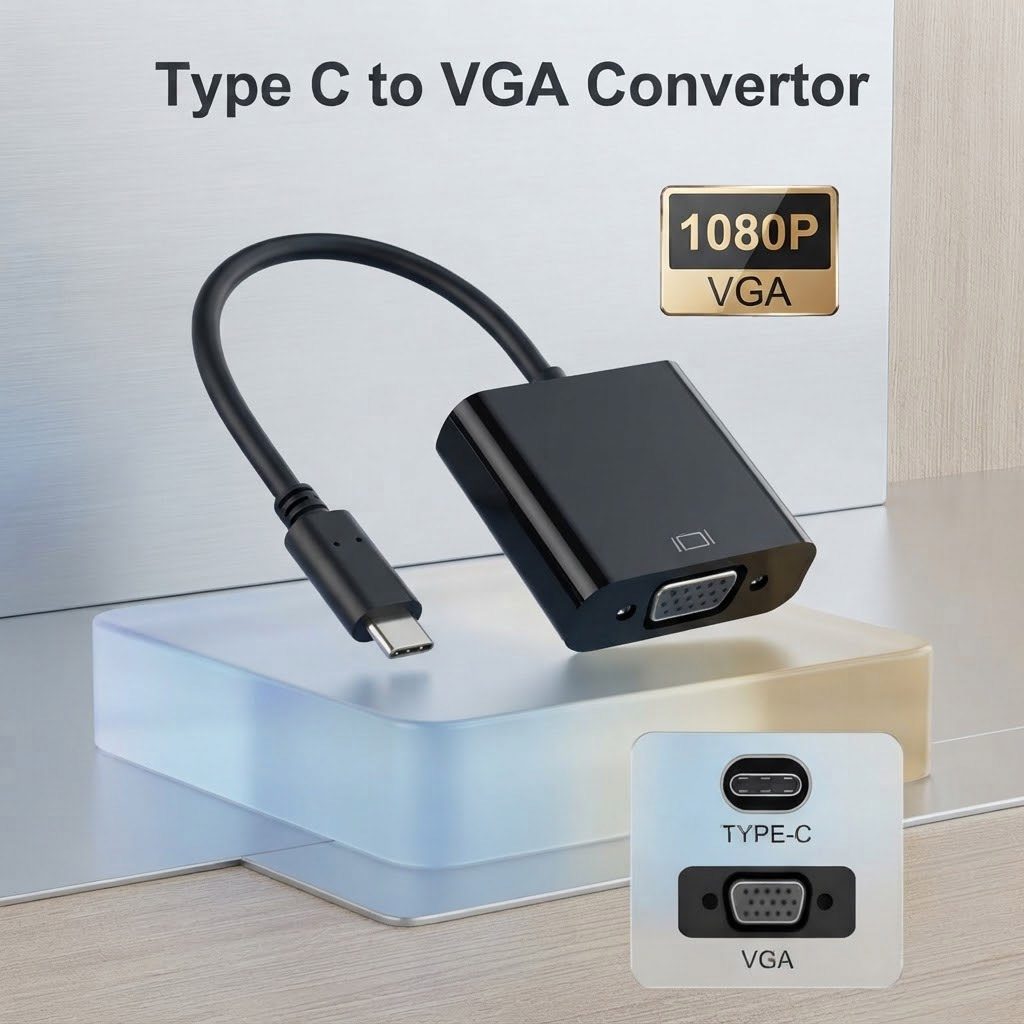 Type C TO VGA Converter / USB3.1 Type C TO VGA Cable