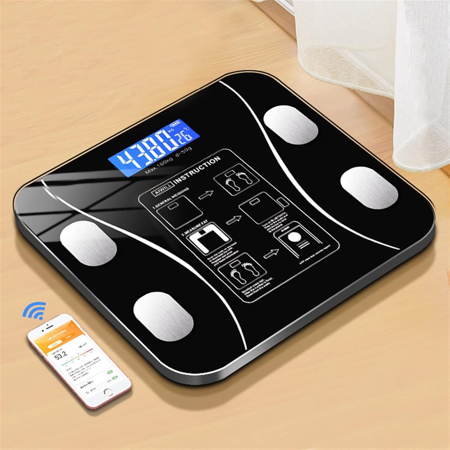Professional  scale Weight MACHINE Digital Body Scale High Accuracy Scale 180kg weight capacity Backlight Display Body Weight Scale Smart Electronic Scales Fully Automatic Iscale Digital Weight Scale, For Personal and Professional use