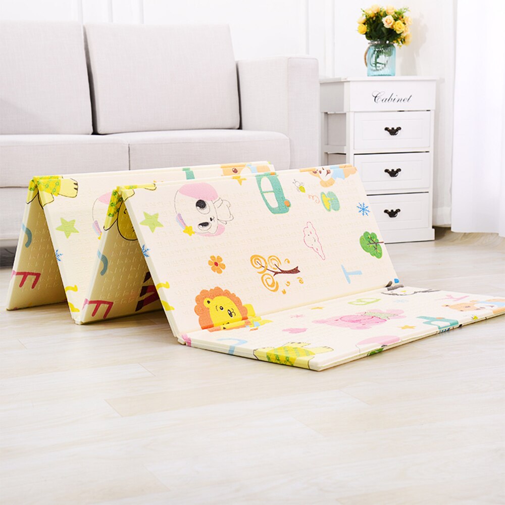 folding play mat for babies 6ft x 5ft-10mm(180*150cm) Double Sided baby crawling play mat with easily foldable soft foam floor playmats for infants, toddlers & kids large room childern Rug with Random Multi Design