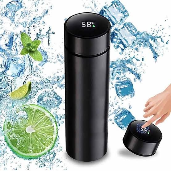 Temperature Water Bottle, LED Temperature Display, Hot Cold Vacuum Flasks, stainless Steel Thermos, LED 500ML Smart Thermos
