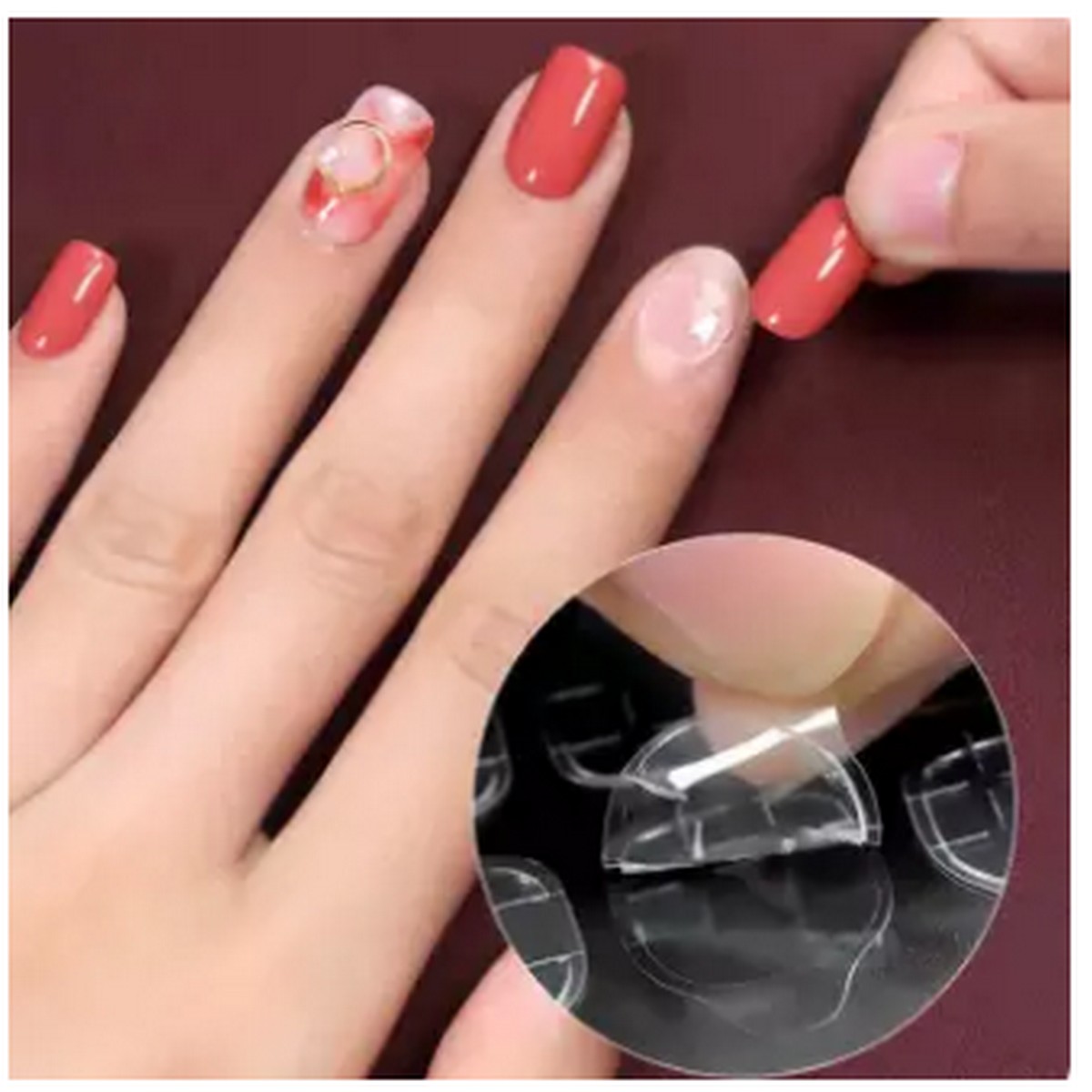 100 Glue Dots Fakee Nails Sticker Transparent Double Sided Adhesive Tapes Stickers Falsee Nail Tips Extension Stick Tools.