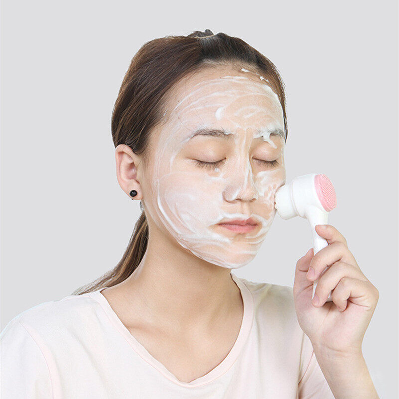 2-in-1 Silicone Face Cleansing Brush – Double-Sided Facial Deep Cleaning Brush, Pore Cleanser, Blackhead Remover, Soft Exfoliating & Facial Massage Skin Care Tool