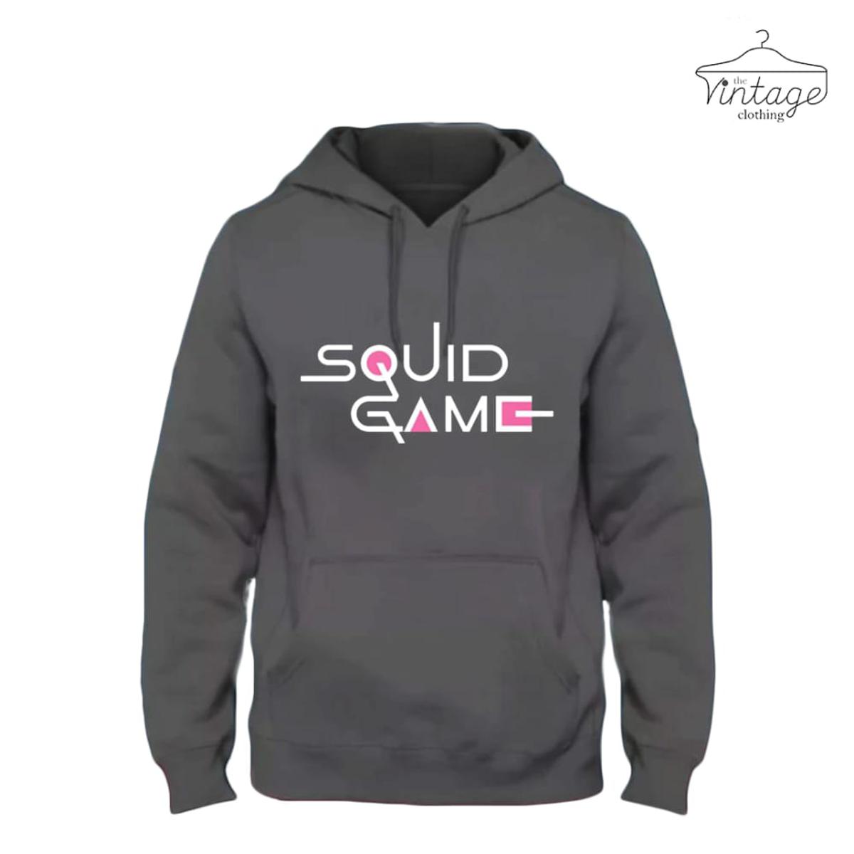 The Vintage Clothing black SQUID GAME printed kangro Hoodies For Men / Hoodies For Girls pullover