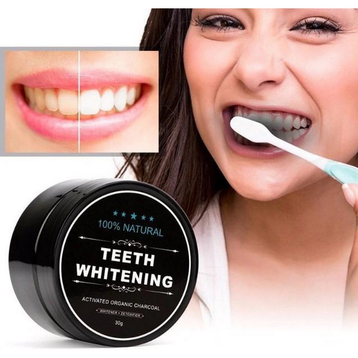 Natural Teeth Whitening Powder Activated Organic Charcoal Powder Polish Teeth Clean Strengthen Teeth Whitener Oral Hygiene