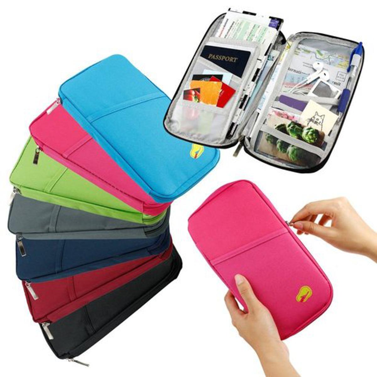 Travel Passport Holder Zipper Cover, Men Women Travel Document Organizer, Passport ,Tickets ,Protector Bag, Cash ,Wallet
