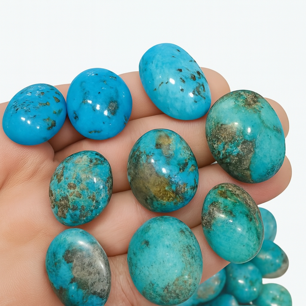 Shajri Feroza Elegance 💙 Premium Natural Turquoise Big Stone 25 CRT | Hussaini Firoza Ring Gem | Healing Crystal | Original Shajri Feroza for Men & Women | Trending Islamic Jewelry | Best Quality Semi-Precious Stone