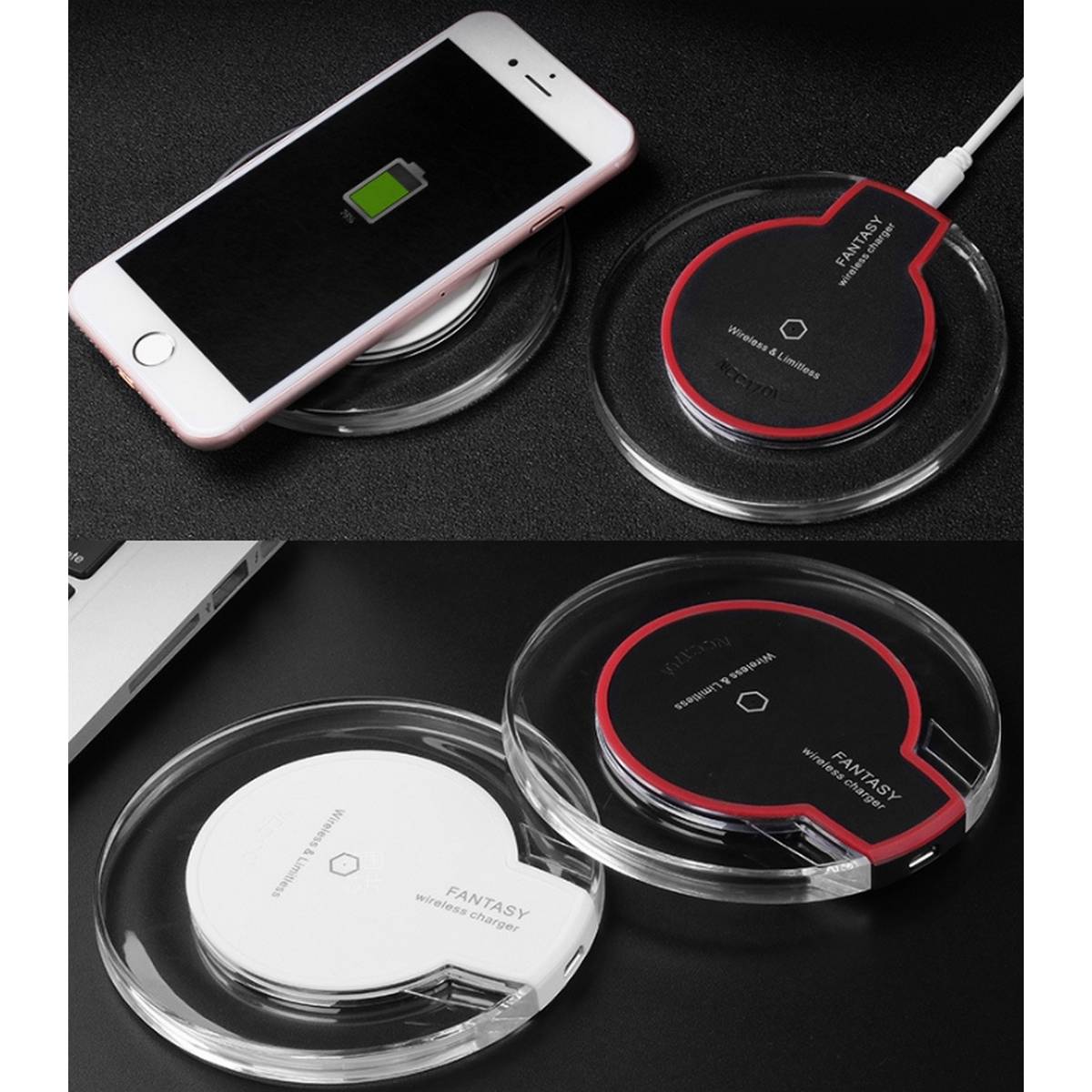 Wireless Charger Pad Quick Charging Dock for Qi-Enabled Mobile Phones