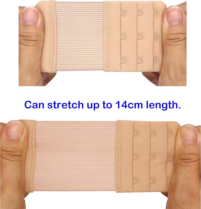 Pack of 3 Bra Extender 3 Hook,Stretchy Soft Comfortable Bra Strap Extender