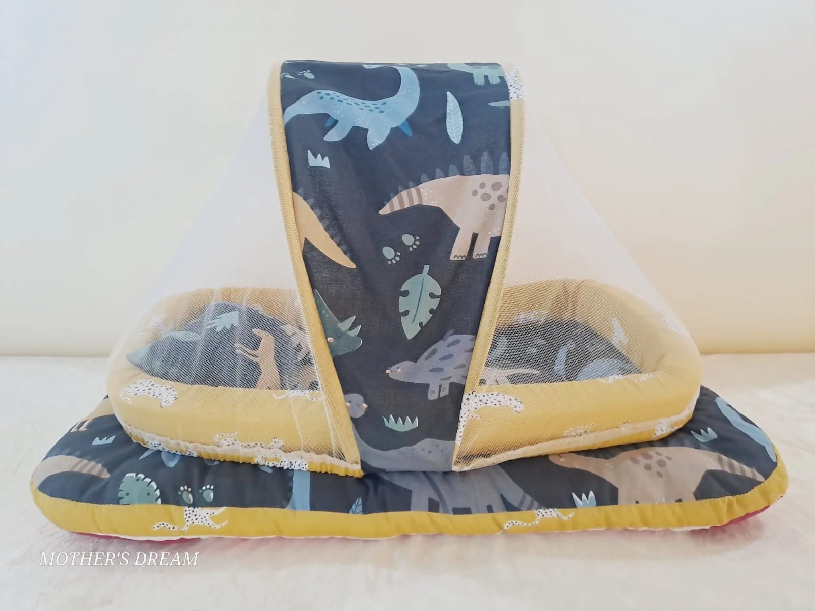 multiple colors Baby Bed with Mosquito net and 1 pillow, Comfortable New born Baby Bistar multicolor [ SIZE CAN BE USED FOR 0 TO 6 MONTHS)