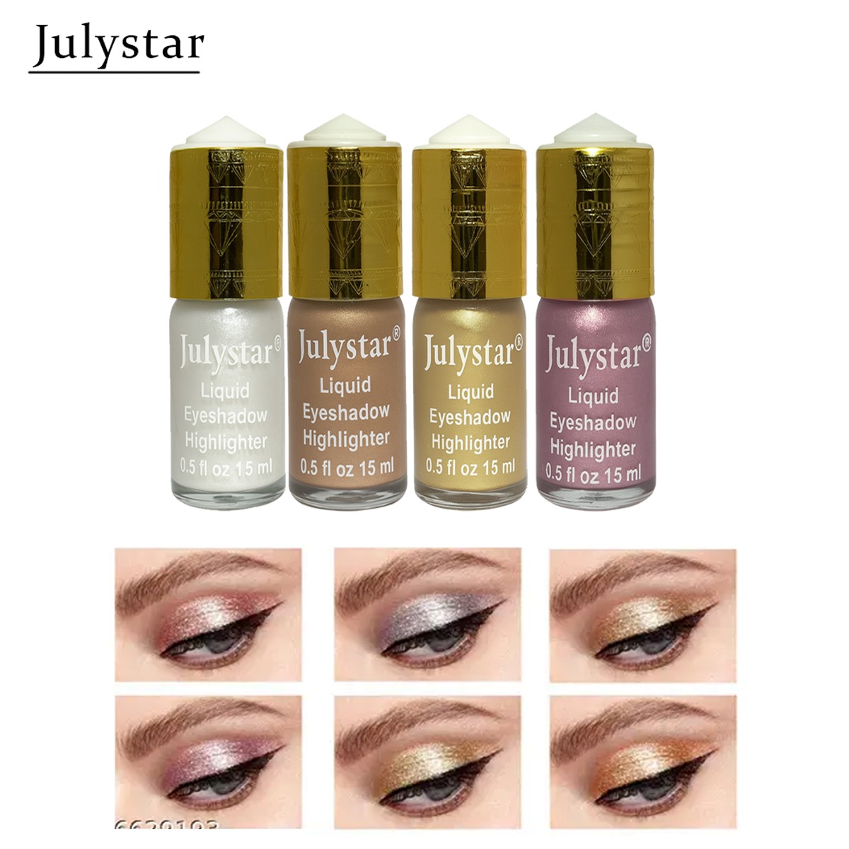 Huxiabeauty Silky Glow Liquid Eyeshadow Highlighter Quick Dray Best Shine  For Girls And Women 15ml