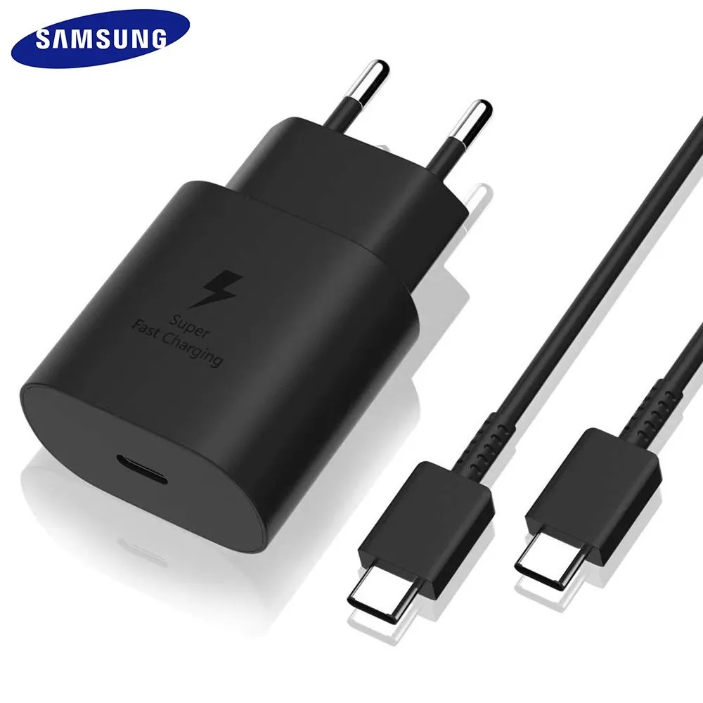 Original Samsung 25W Super Fast Charger with Cable | Samsung 25w PD Fast Charger | Samsung PD Adaptor | Samsung Original 25w PD Adaptor with Cable for Samsung A05, A06, A07, A14, A15, A16, A17, A24, A25, A26, A35, S10, S20, S21, S22,S23,A71,A72, pixel 6,7