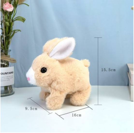 Electric Walking & Jumping Rabbit Plush Toy | Cute Soft Bunny with Sound & Motion | Interactive Musical  Stuff Toy for Kids Boys & Girls