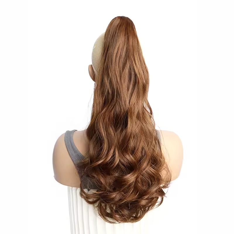 Synthetic Long Straight Claw Clip On Ponytail Hair Extensions 50cm Heat Resistant Pony Tail Hair piece For Women Daily Party