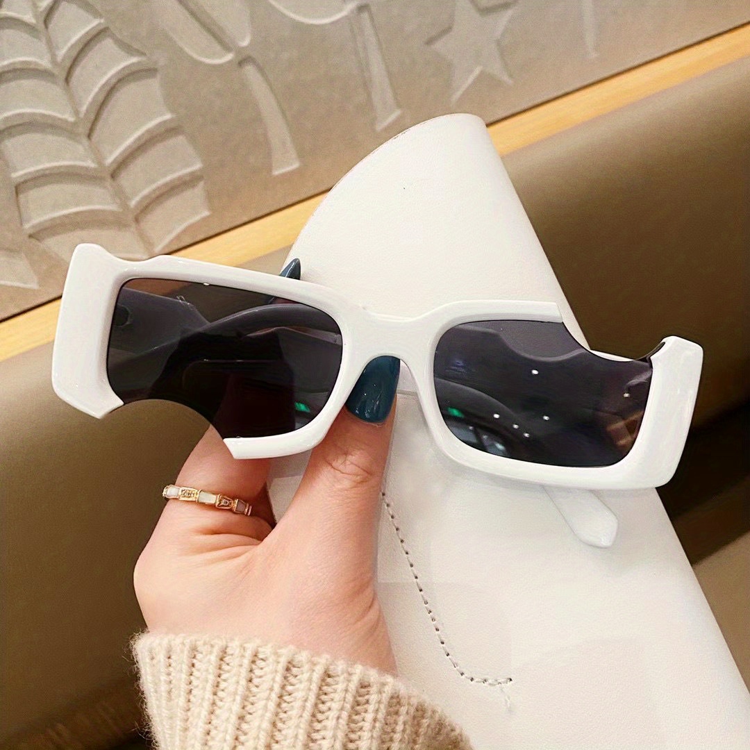 Concave style Irregular Semi-rimless Sunglasses Women's Shades Glasses Fashionable Sunscreen Glasses