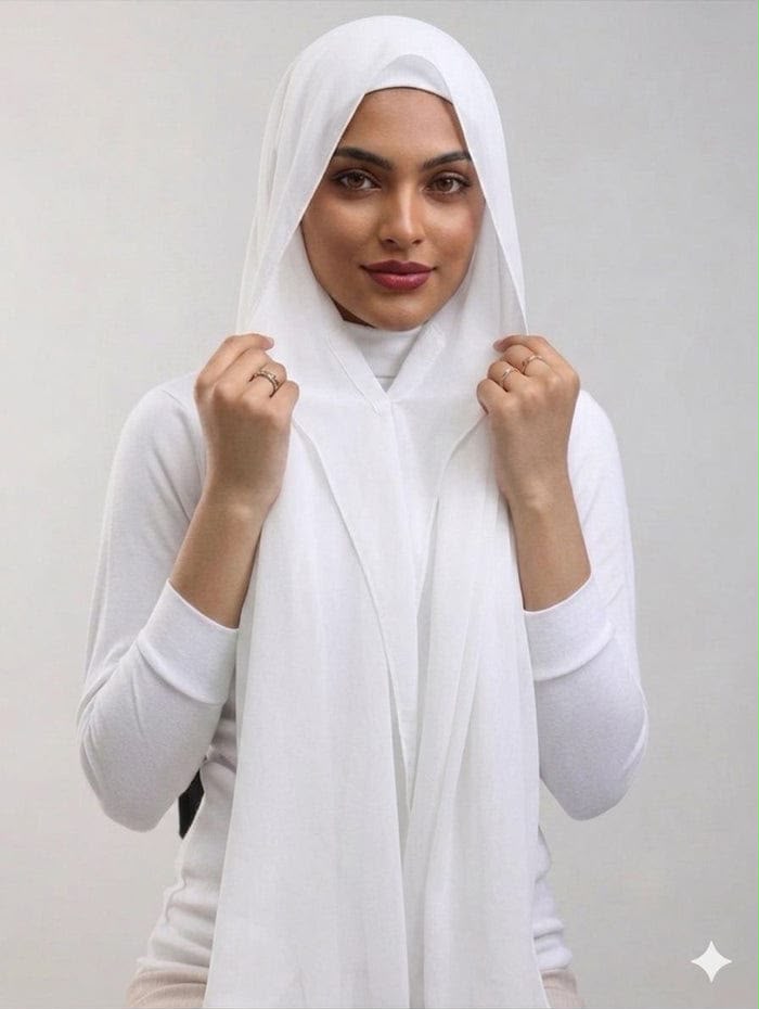 Magnet Scarf With Attach Under Cap Head Wraps Instant Chiffon Hijab Set 3-in-1 High Quality hijab World
