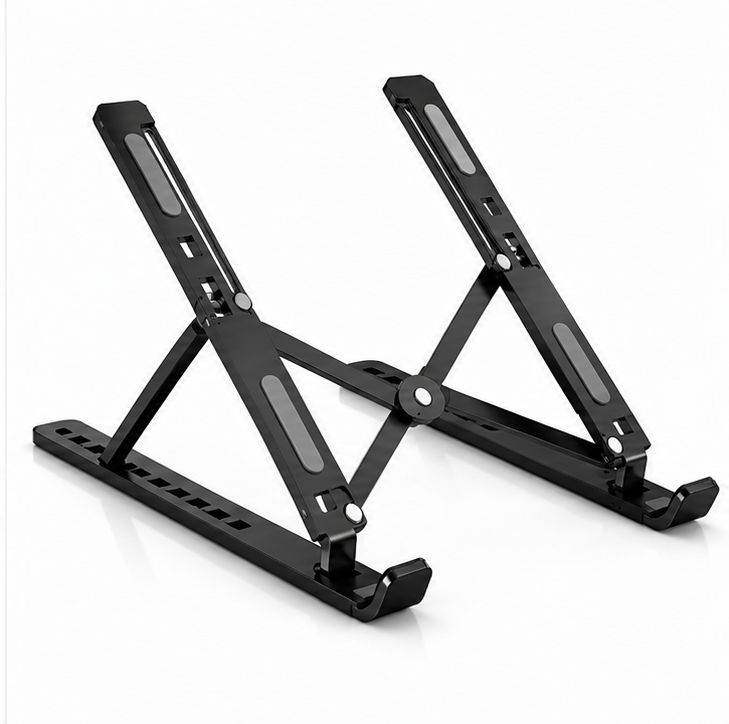 Laptop Cooling Stand Dual Single Fan Detachable Aluminium Adjustable 7 Gear Height Foldable Portable Anti Slip Rubber Grip Full Metal Body Ergonomic Notebook Riser Holder For Makbook Gaming PC Tablet Silver Black Office Home Desk Study Table Use