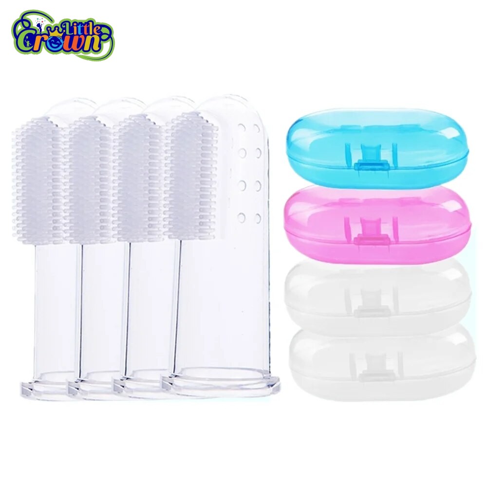 Baby Finger Toothbrush Teether Children Teeth Clear Massage Soft Silicone Infant Rubber Cleaning Brush Baby Dental Care