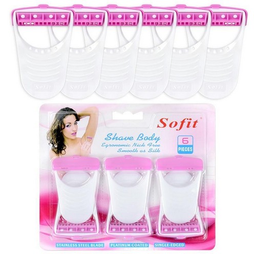 Pack of 6 Max Sofit Shave Body Disposable Safety Razor/Razer/Blade For Women