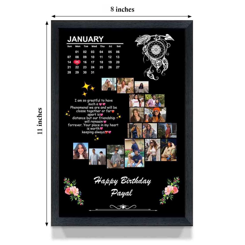 ♥️Original Product+FREE Shipping+COD ♥Moon Shape Customized Picture Photo Frame, Customized Frame with Calendar + Customized Message with upto Pictures in Moon Shape, Customized Photo Frame, Birthday Gift, Anniversary Gift, Wedding Gift, Gift for Friends