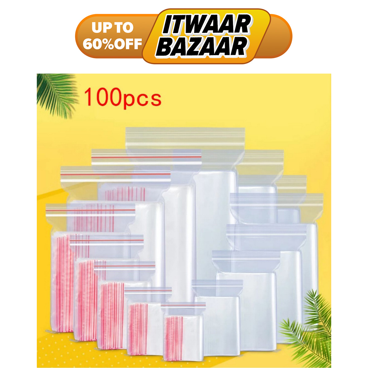 200 PCS (1.5 inch by 2 inch) Resealable Vacuum Air Tight Clear Zip Lock ...
