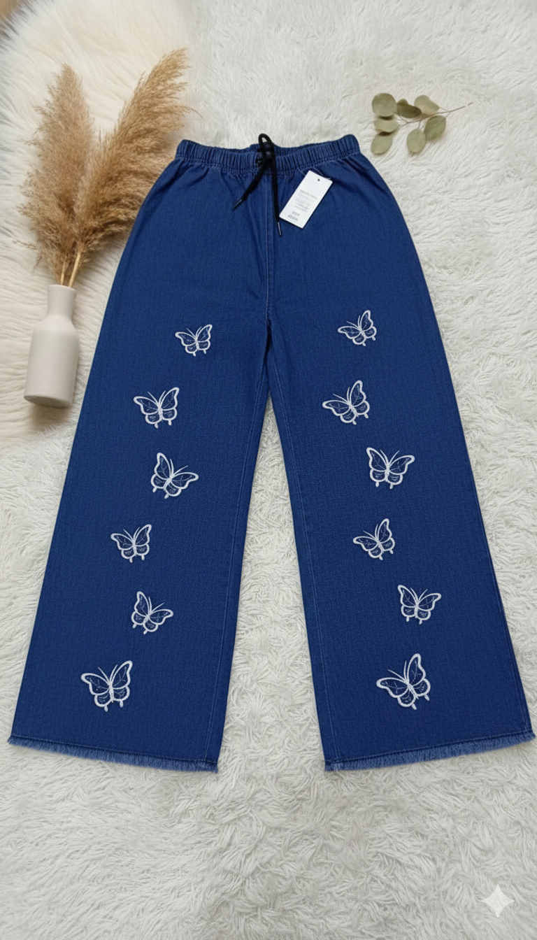Printed Baggy Jeans for Girls | Women High Waist Wide Leg Denim Pants | Trendy Daily Wear  | baggy jeans for girls
