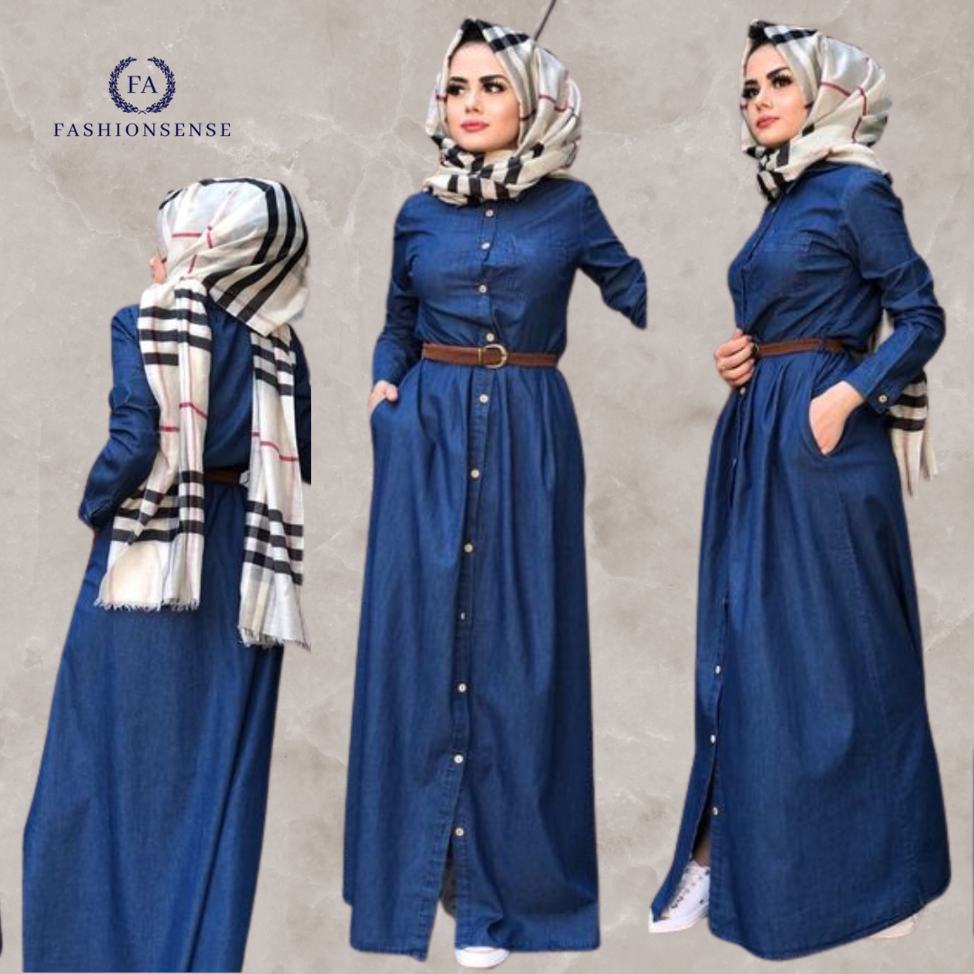 Denim on sale abaya daraz