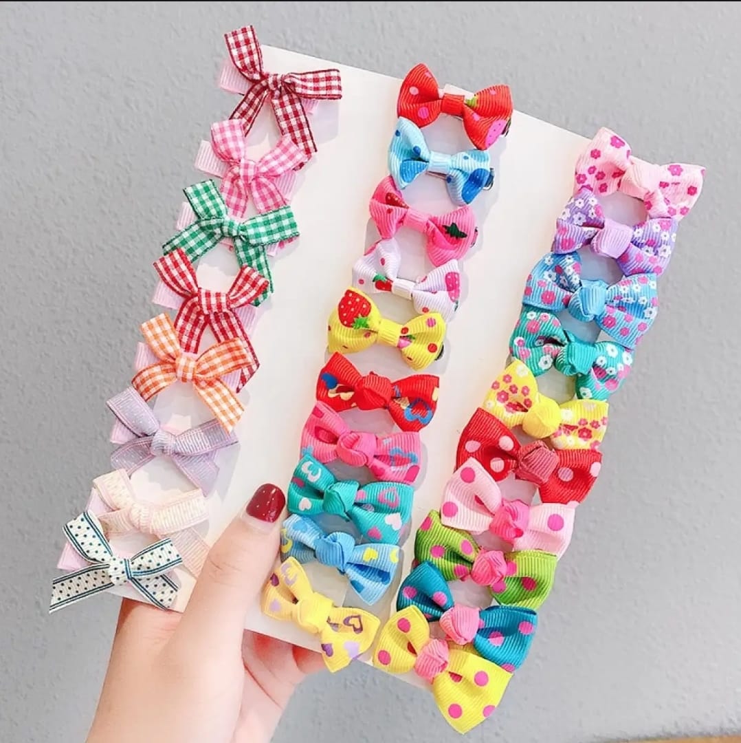 I LOVE DADDY&MUMMY-PACK OF 10Pcs/Set Baby Girl Hair Clips Kawaii Hair Accessories For Girls Bow Children Barrettes Cute Dot Kids Headwear