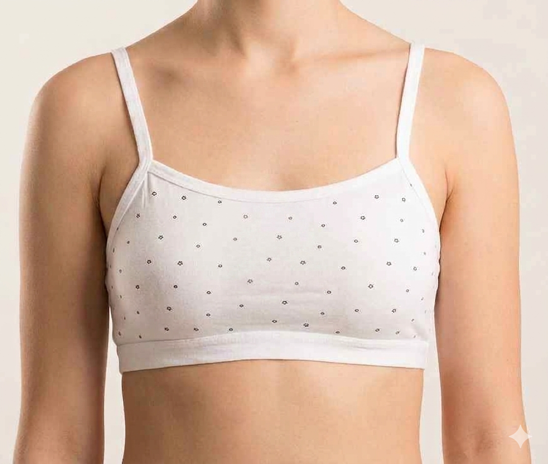 Premium Imported Teenage Training Bra for Girls - Pure Cotton Breathable Biddies - Comfortable Stretchable Vest Bra half Camisole for Teens