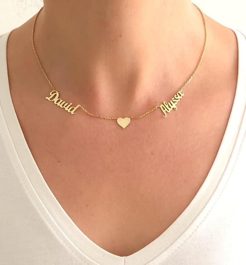 Name Locket Gold Plated Custom Made Heart Double Single Personalized Name 18k Gold Plated Any Name Gift Necklace For Men Women Name Locket Buy Online Name Locket Buy Online Pakistan Name Locket Designs