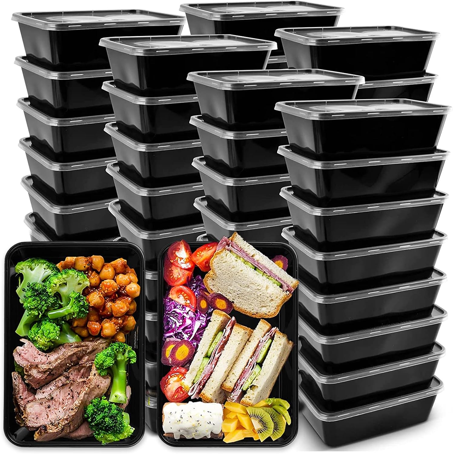 Disposable Food Storage Container Set With Lid 24 Pack Transparent