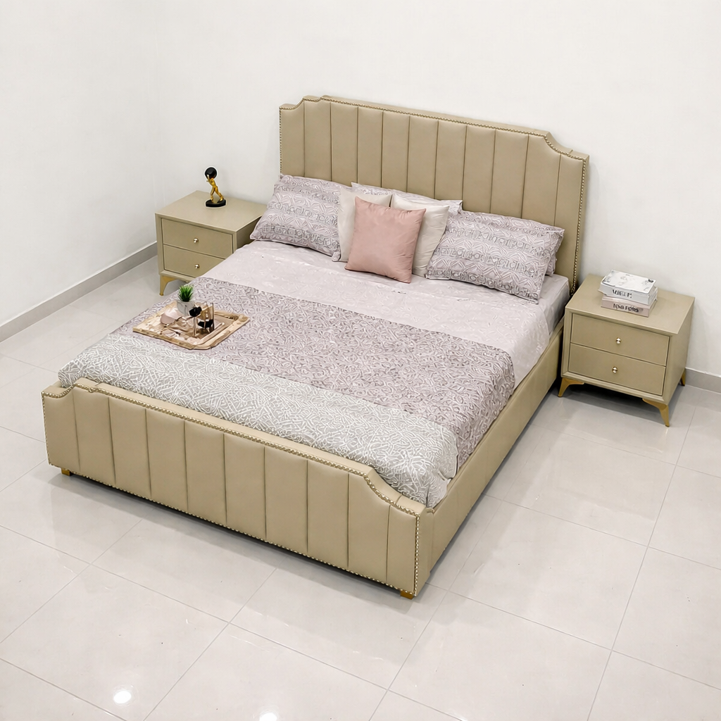 Affordable New  Design wooden Bed Set  without side table Furniture for room / Wooden poshesh Beds For Bedroomn BED3
