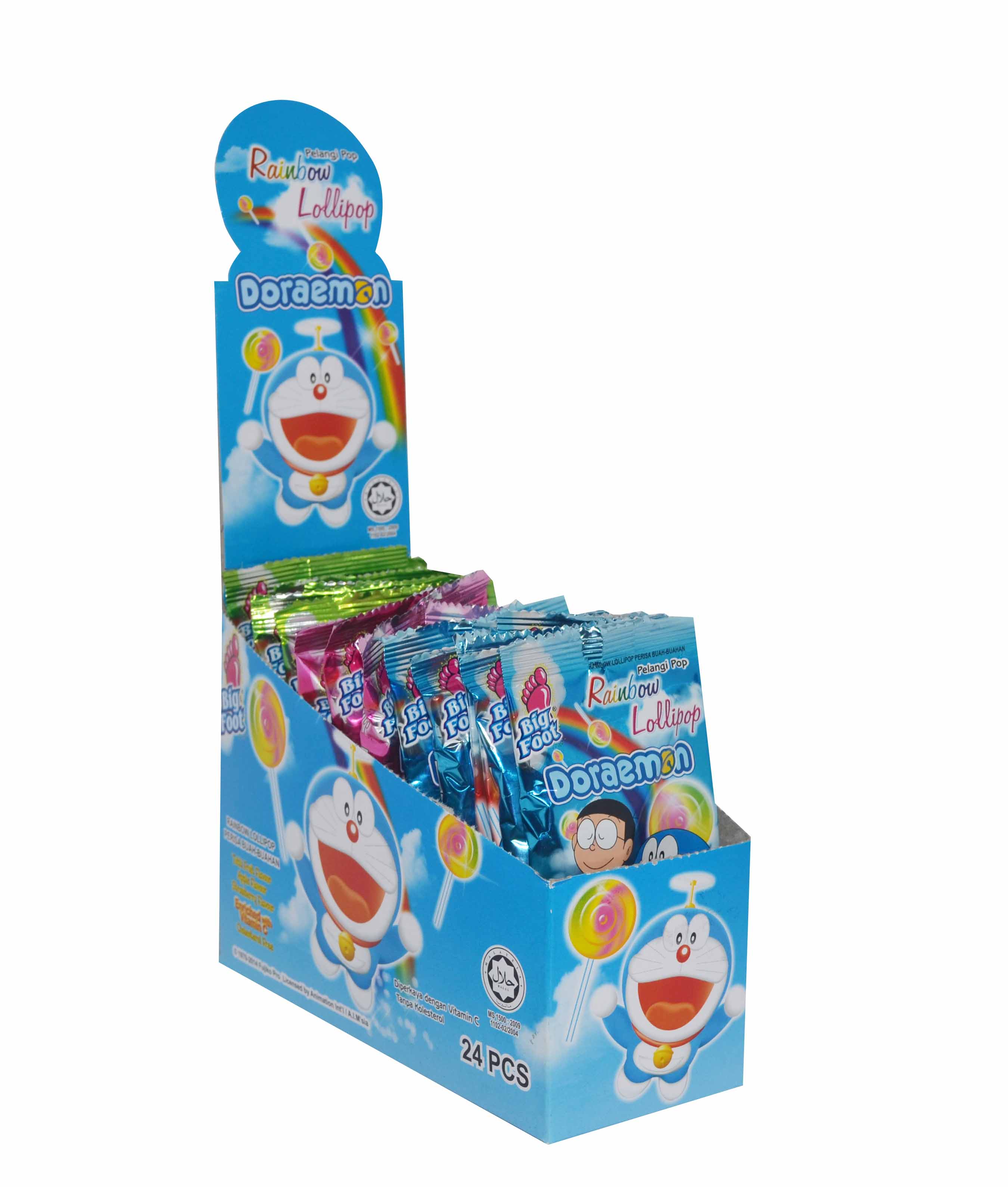 Big Foot Doraemon Rainbow Lollipop