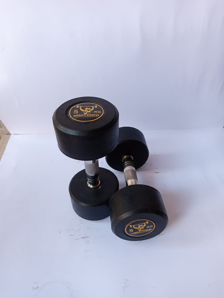 PAIR of Rubber dumbell Pair of 1kg 2kg 3kg 4kg 5kg 6kg 8kg 10kg Rubber Coated Dumbbell Fitness Home Gym Home Exercise Dumbell