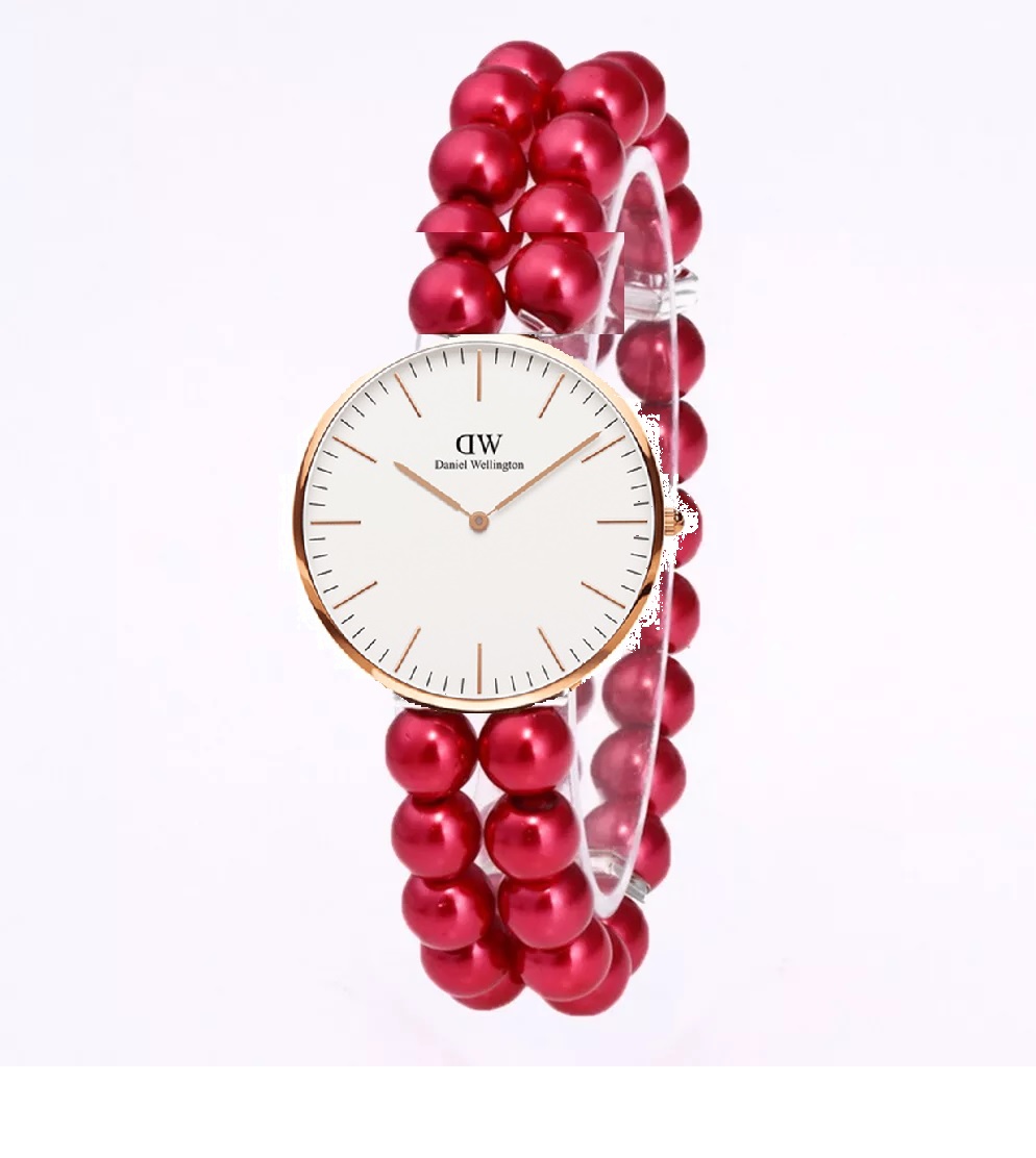 Stylish Pearl Bracelet Best Watch for Girls and Women | New Arrival Best Watch for Girls | New Arrival Fancy and Luxury Wrist Best Watch For Girls with Unique Design-Red