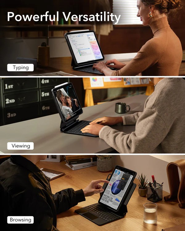 ESR iPad Pro 11 inch (2024) Rebound Magnetic Keyboard Case 360 Can be used in both portrait and landscape modes 13 7973724b243cbd66030b9973be598934